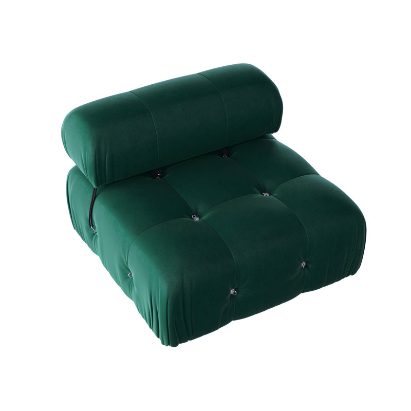 Fauteuil de chambre 34,55 po Cylar, Velours vert