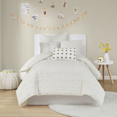 Ensemble d'édredon en jacquard de coton Brooklyn avec taies décoratives européennes et coussins décoratifs