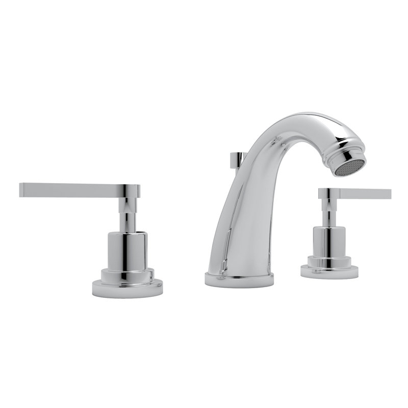 Lombardia® Widespread Bathroom Faucet with Drain Assembly, Polished Chrome, Lever Handle