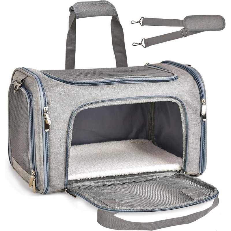 Sac de transport pour petit chien approuvé par la TSA - à parois souples, pliable et imperméable
