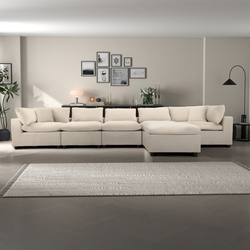 Canapé modulaire en velours Hayward