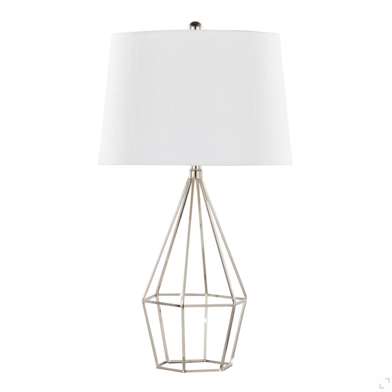 Lampe de table contemporaine en métal 29 "en nickel poli avec abat-jour en satin noir de Grandview Gallery par - ensemble de 2