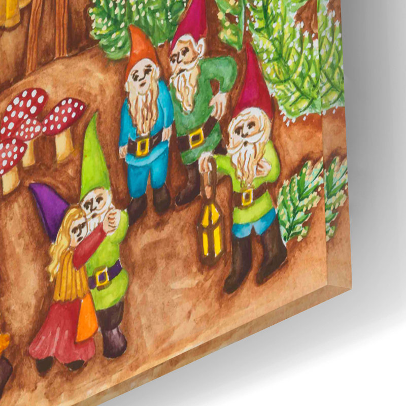 Art mural en verre Trinx «Gnomes Dance Party» par Andrea Strongwater, H 16 po x l 12 po x P 0,13 po