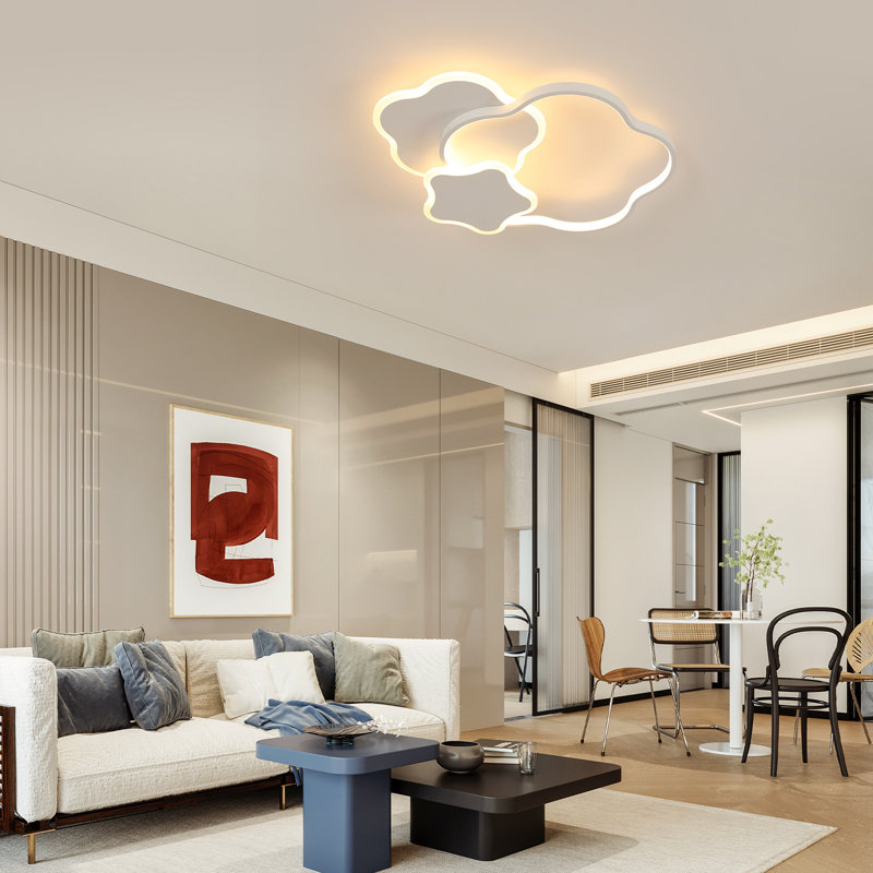 Star-Shaped 55Cm LED Flush Mount With Remote