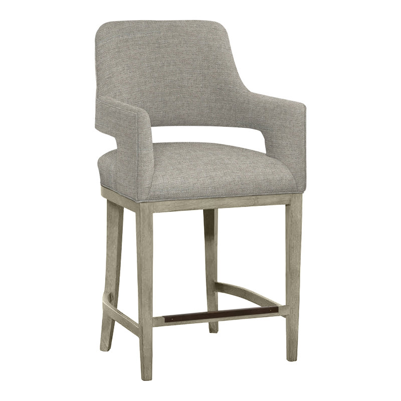 Tabouret de bar et de comptoir Josie, Amande chamois, Lin 3152, Tabouret de comptoir (siège d'une hauteur de 26,5