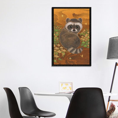 Raccoon And Mushrooms by Martin Hsu - Painting on Canvas