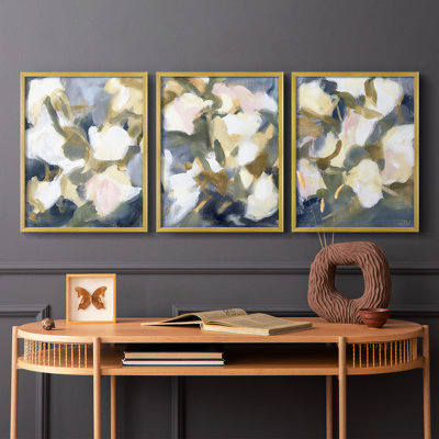 Floral Study  Series  CLXXXIX  -Set Of 3 Framed Giclee Prints -Ready to Hang