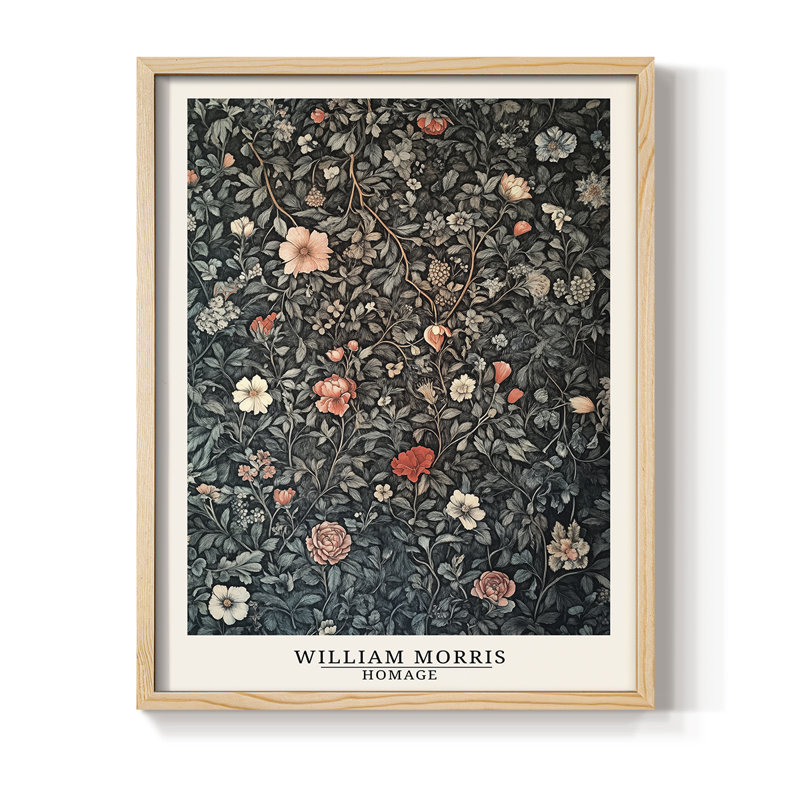 WM MORRIS Series CMXXII Framed Print - Solid Wood, Naturel, H 11 po x l 9 po