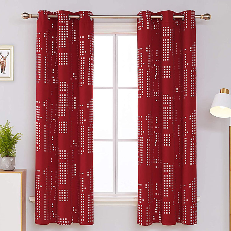 Carmacmoin Room Darkening Curtain Pair, Red, 38" W x 72" L