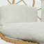 Fauteuil à œufs suspendu en osier et en tissu extensible avec support MICLEED-79995143