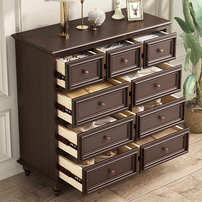 Dark Walnut Solid Wood Accent Cabinet