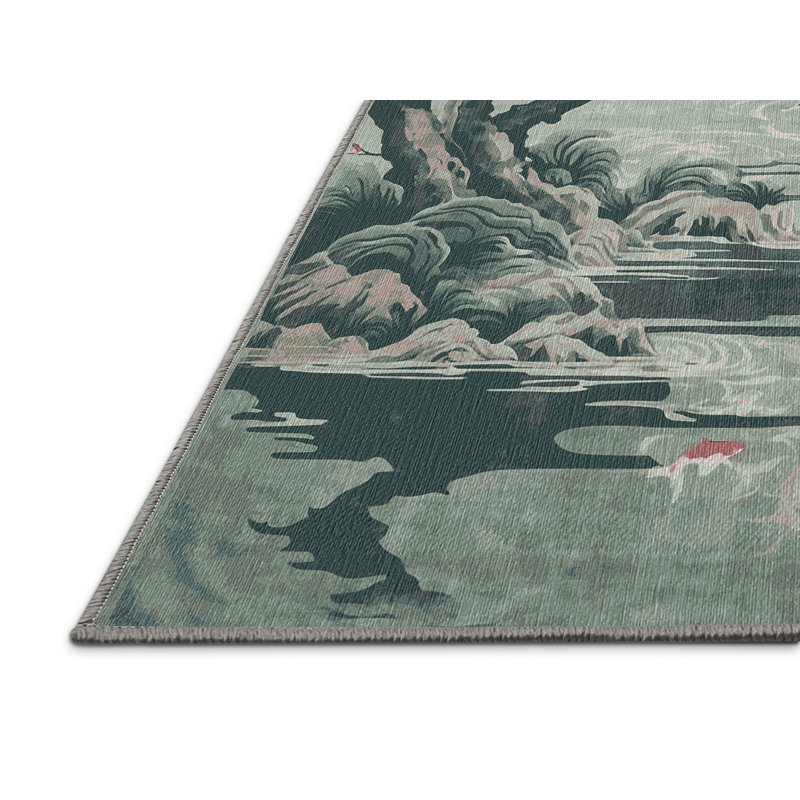 Machine Washable Brown Area Rug, Round 7'