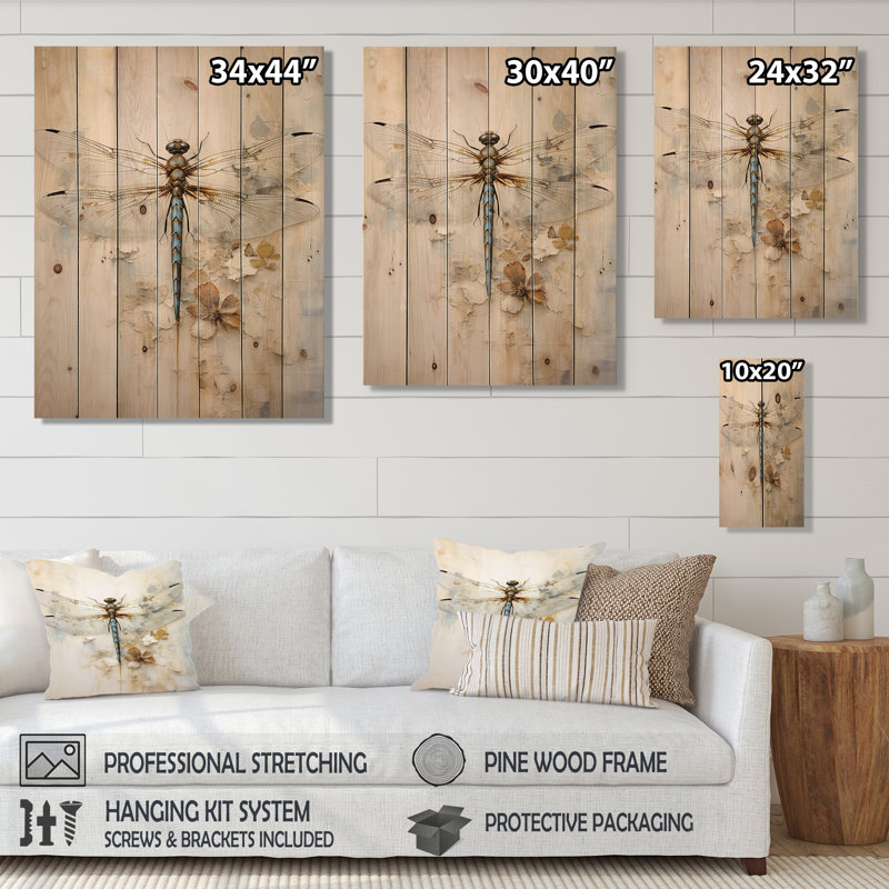 Guerrette - Décoration murale animaux en bois sur bois de pin naturel, H 32 po x l 24 po