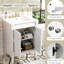 Meuble-lavabo 24 po. Style moderne. Lavabo en céramique. Blanc. Vaste espace de rangement. Charnières. Meuble-lavabo à poignée en métal exquis. Cadre. Tableaux. Grand rangement. Robinet de 4 po-1807459681