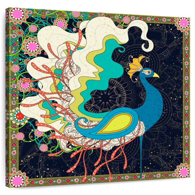 Brampt Charming Blue Peacock, 30" H x 30" W
