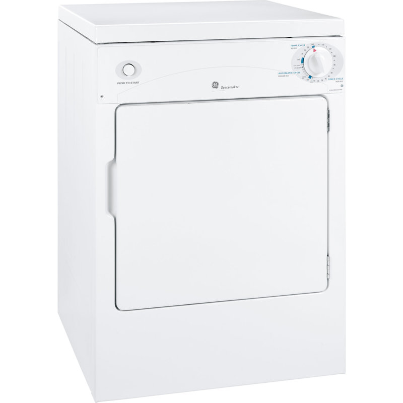 White Portable Front Loading Electric Dryer with Drying Rack