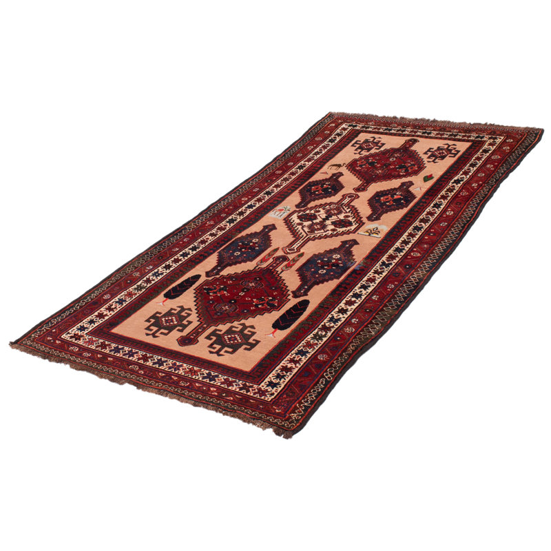 Tapis beige en laine noué à la main de conception unique 1990S 4 pi 7 po x 8 pi 11 po Strauch
