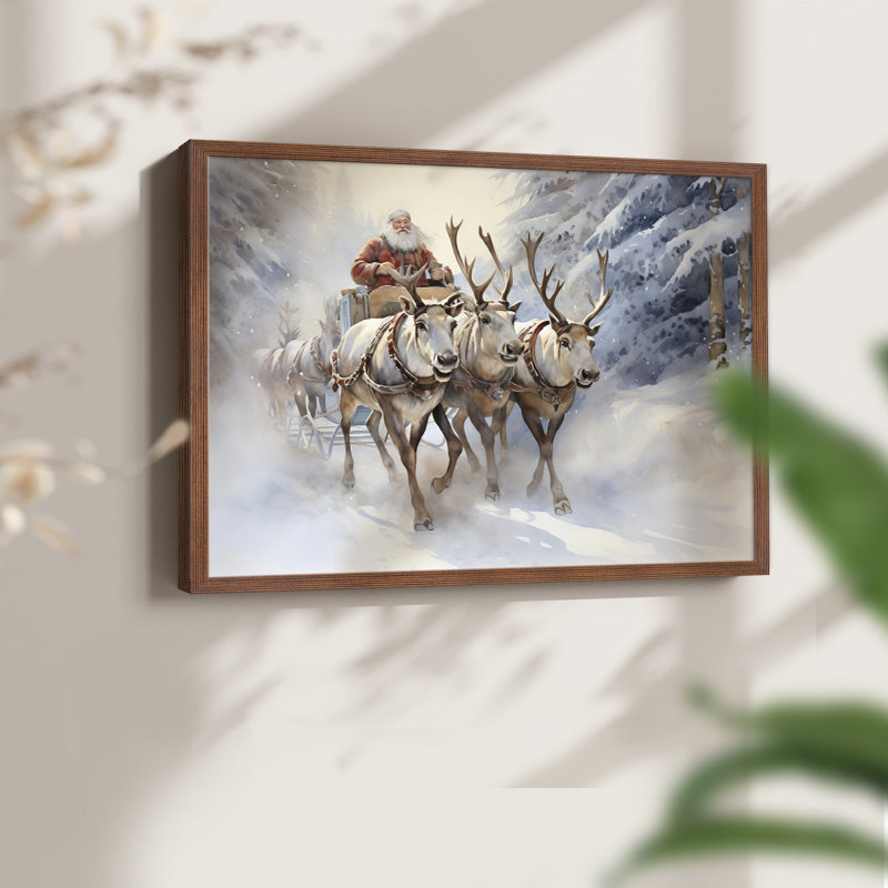 «Chirstmas Art» - CECLXV III - Reproduction encadrée - Restickable, H 8 po x l 10 po, Noyer