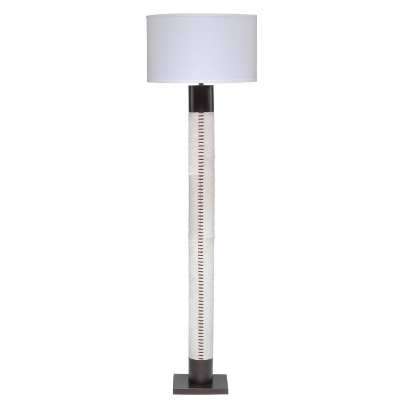 Sheridan White Linen Shade Oil-Rubbed Bronze Floor Lamp