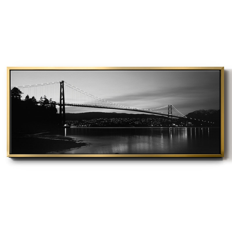 Lions Gate Inlet- Framed Canvas, 8" H x 20" W