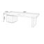 Bureau rectangulaire brun en bois massif avec 3 tiroirs-108207329