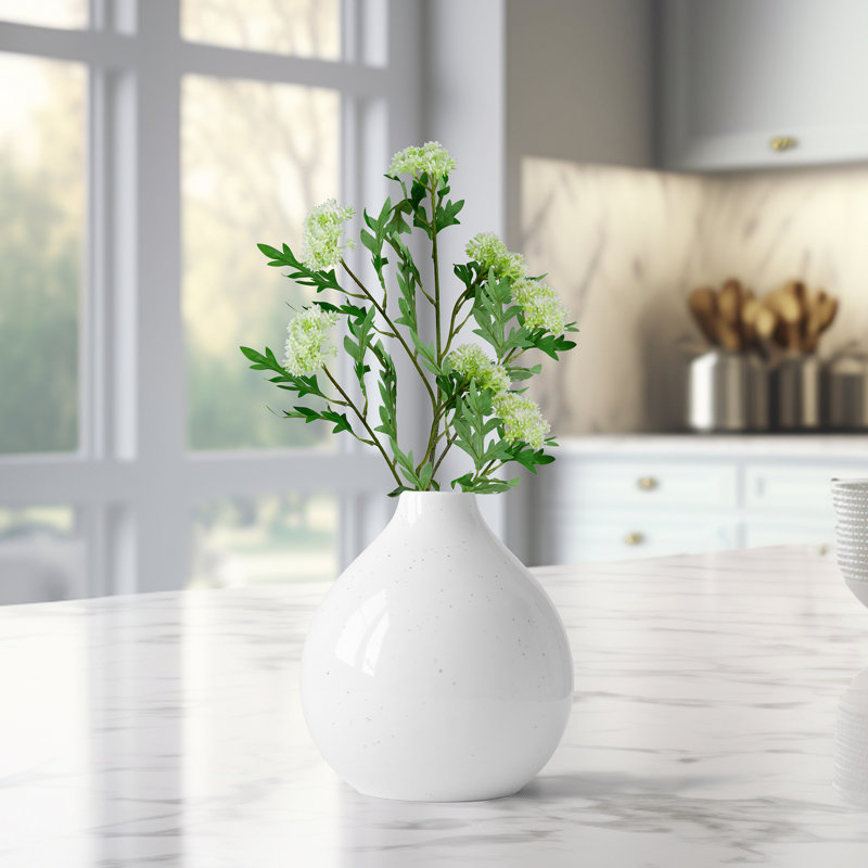 Sprays floraux artificiels Finch Laceflower - 27 po - blanc et vert - ensemble de 6