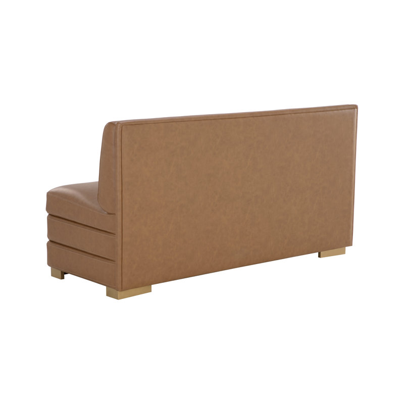 Radcliff Upholstered Dining Bench, Milliken Cognac
