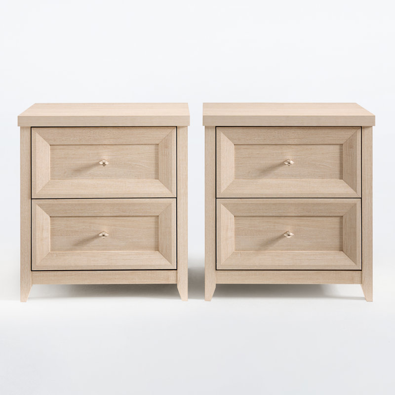 58cm W Manufactured Wood Bedside Table, Ivory White