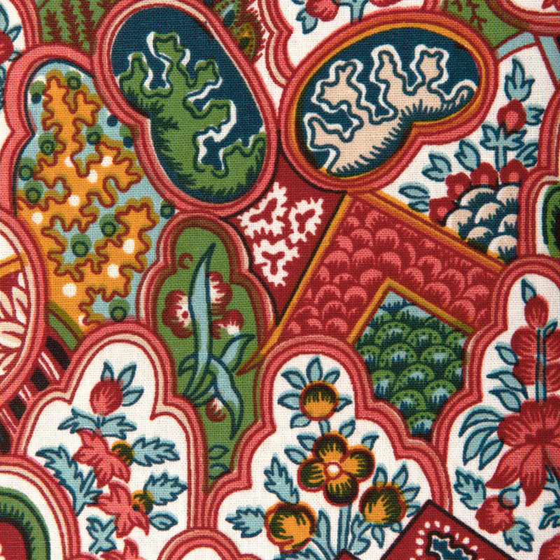 La Menagerie Villandry Print 100% Cotton Fabric, Red