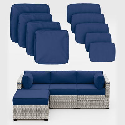 9 Pcs Outdoor Patio Cushions Covers With 4 Size，Covers Only