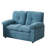 56.3"Living Room Loveseat Soft Upholstered Fabric Couch Blue Sofa-1653083906