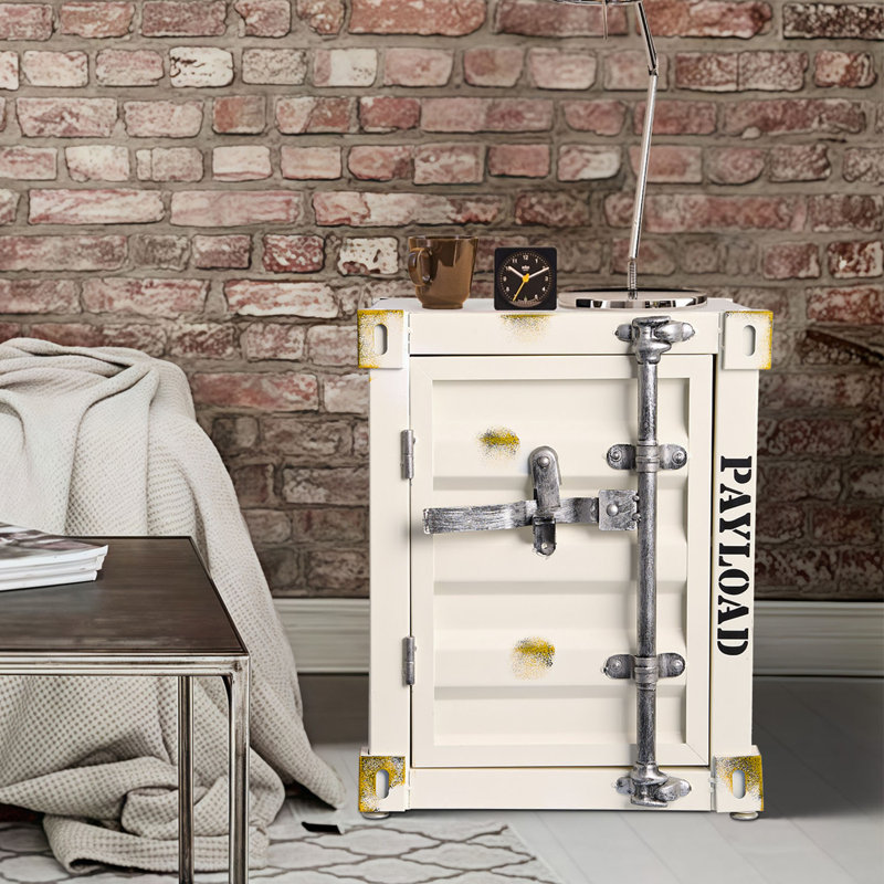 Table d'appoint en fer Jearldean, Beige