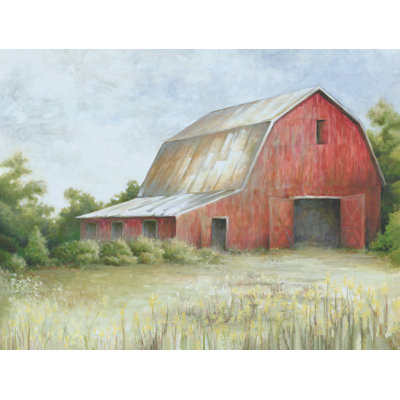 «Country Charm» sur toile par échelle blanche