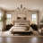 Laeticia Modern 6 Light Black Arm Flush Mount Chandelier