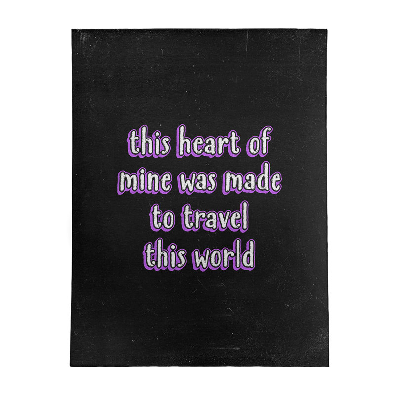 Tapis en chenille de polyester style citations, Rectangle 5 pi x 7 pi