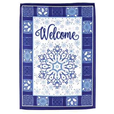 Garden Flag Welcome Snowflake
