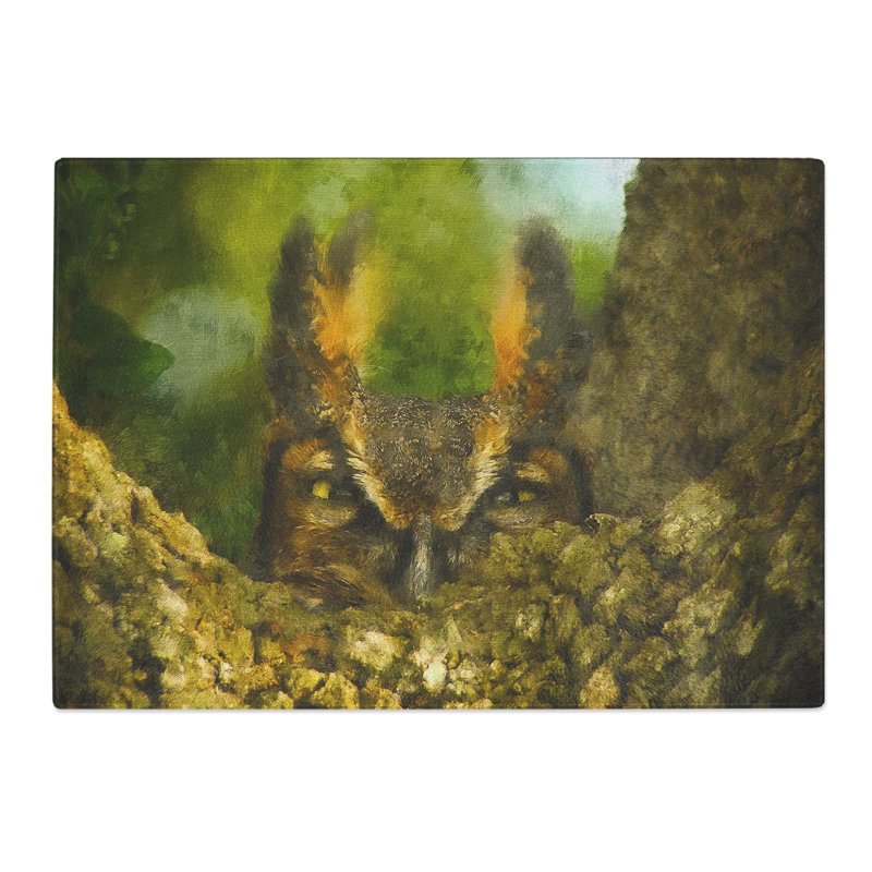 Great Horned Owl Vol.3 Chopping Board, 0.4cm H x 28.5cm W x 39cm L
