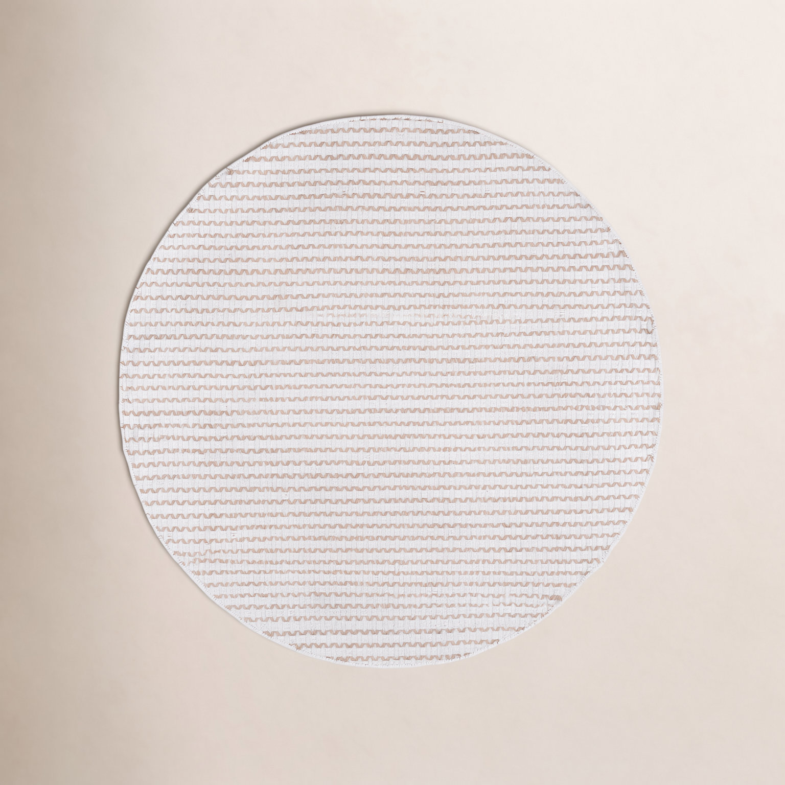 Hand-Woven Chevron Cotton Rug, Round 6'