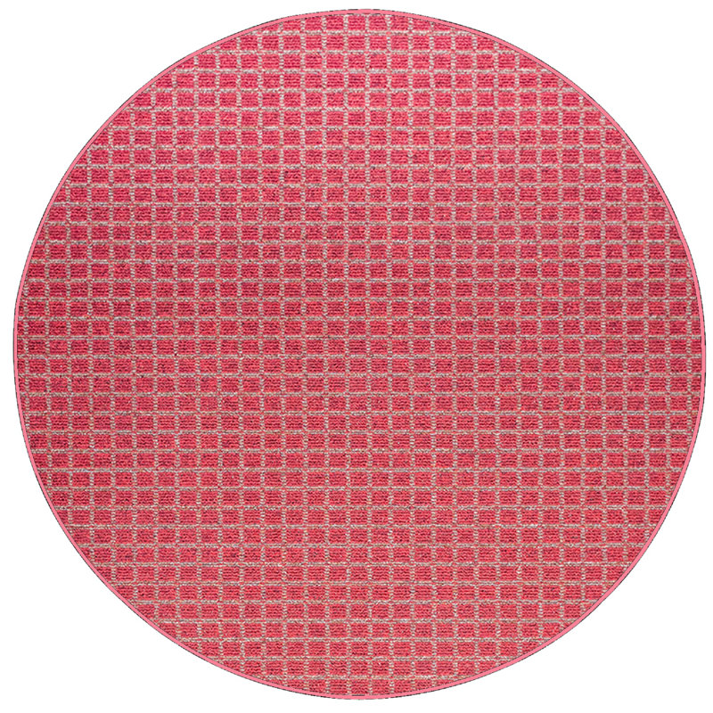 Tapis intérieur / extérieur rouge Immogène, Rond 8 pi