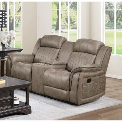 Causeuse inclinable double classique avec plateau de rangement Classic Sandy Brown