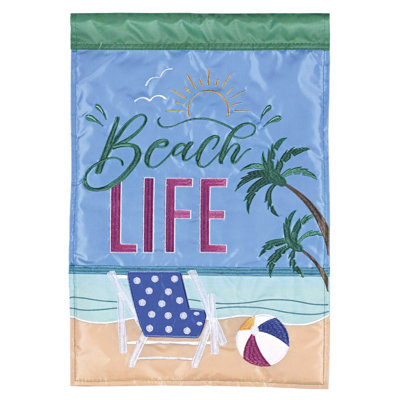Flag Beach Life Palm Tree 13x18