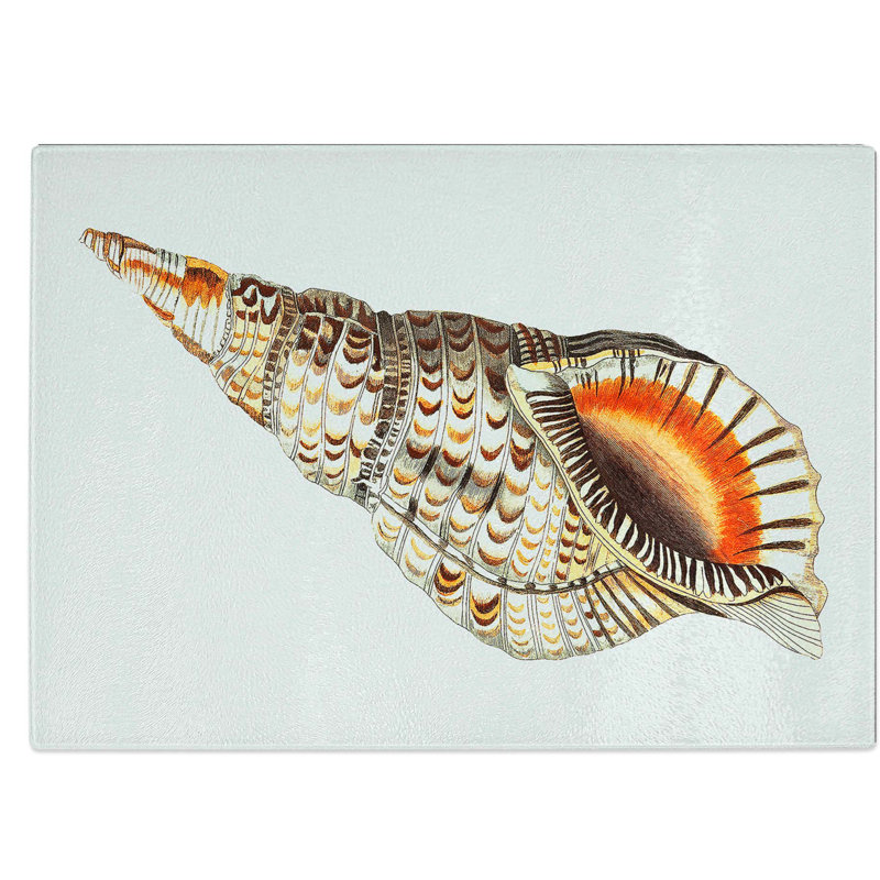 Tempered Glass Sea Trumpet Shell by George Shaw Chopping Board, 39 cm W x 28.5 cm L