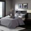 Courtepointe réversible 6 pièces, gris / taupe très grand / très grand, coussins décoratifs avec plis et broderie, broderie plissée, lavage à la machine-124253770
