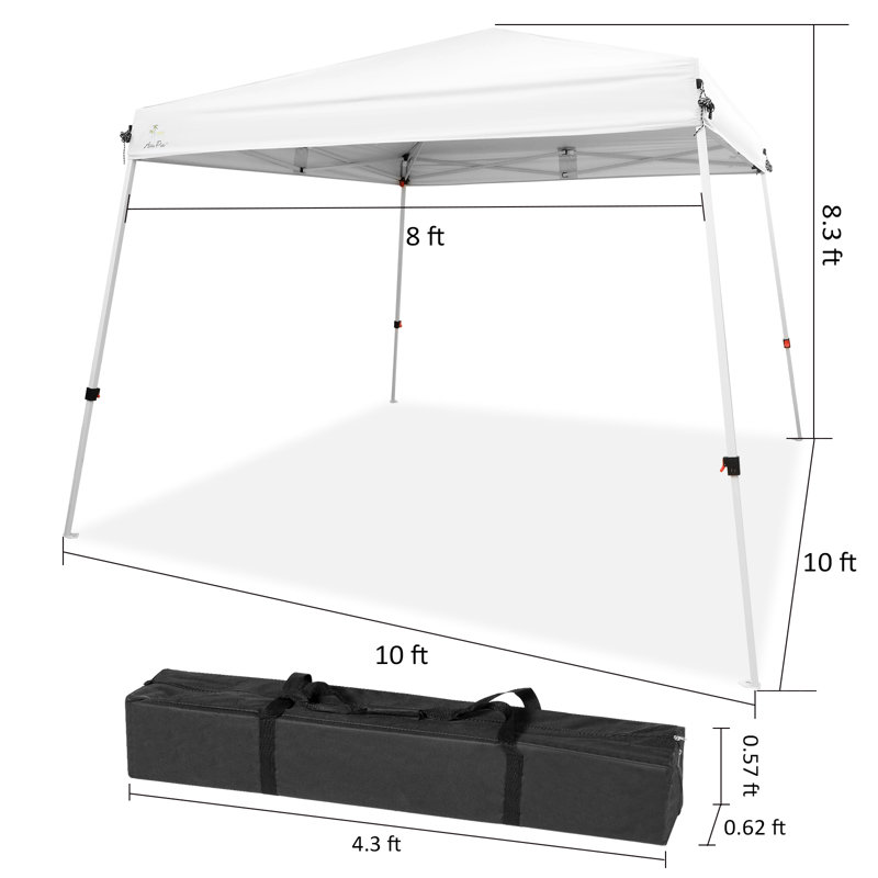White 10x10 Waterproof UV-Resistant Steel Frame Canopy Tent