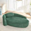 Fauteuil paresseux moderne simple ovale avec dossier intégré, accoudoirs latéraux et oreiller, chaise longue compacte pour le salon - vert