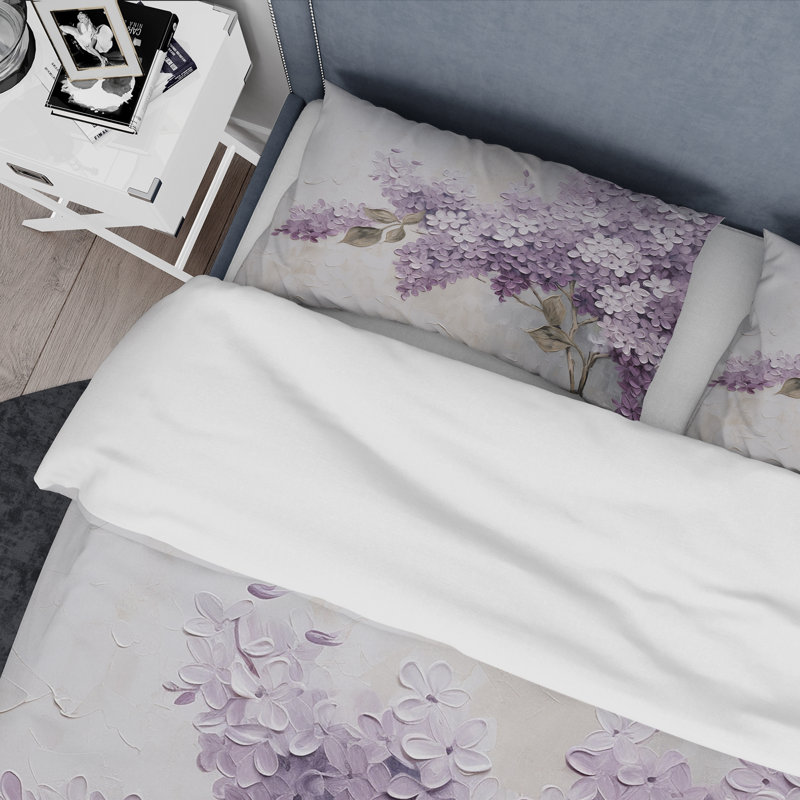 Ensemble de housse de couette Beautiful Lilac Dreamscape - Lilacs, Housse de couette pour grand lit et 2 taies décor