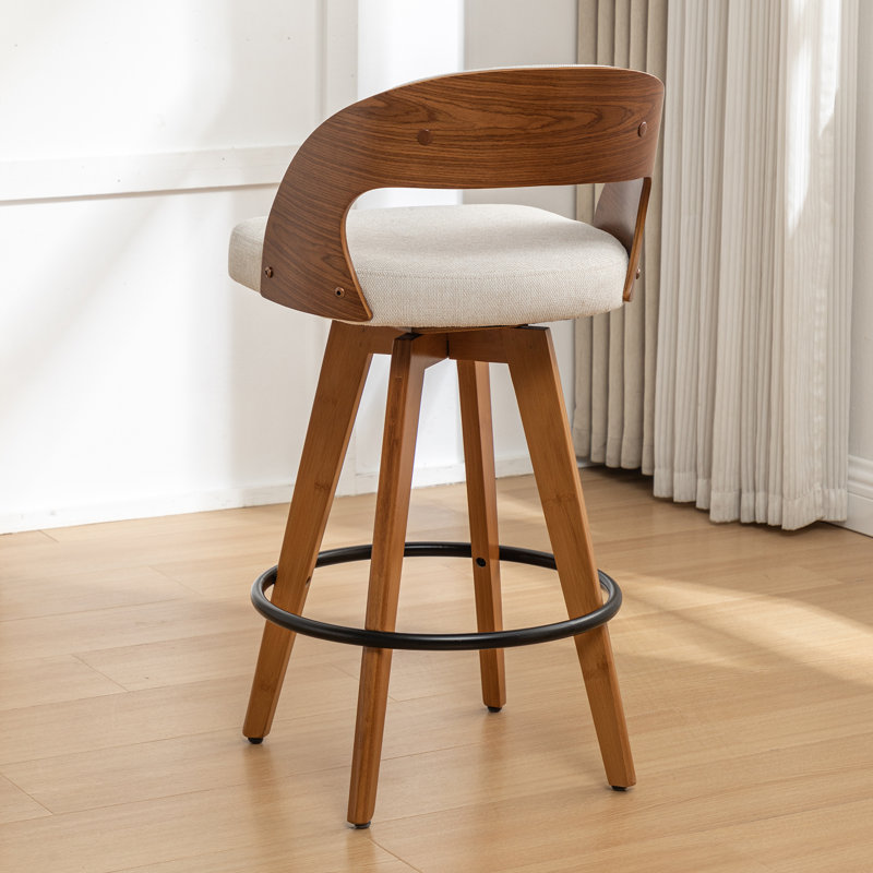 Ensemble de 3 tabourets de comptoir et de bar Deherrera, Counter Stool (26.78” Seat Height), Lin beige