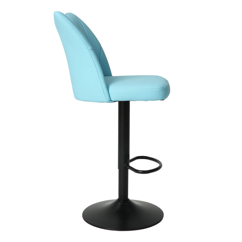 Stylish Set Of 2 Swivel Bar Stools For Seating Experience, Blue