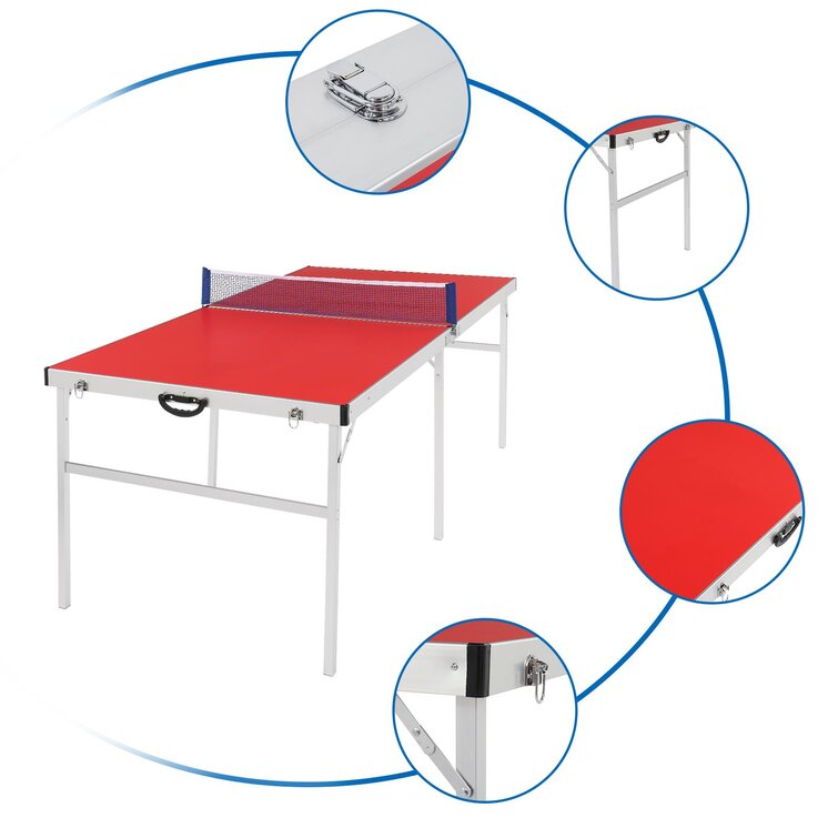 GoSports Table de tennis de table intérieure / extérieure pliable avec  raquettes et balles (64 mm d'épaisseur) et Commentaires - Wayfair Canada