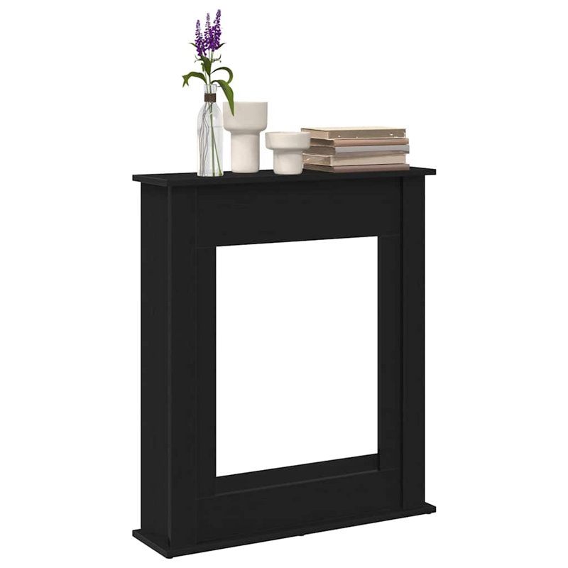 Fireplace Surround 75x87.5 Cm Engineered Wood, 87.5cm H x 75cm W x 30cm D, Black Oak